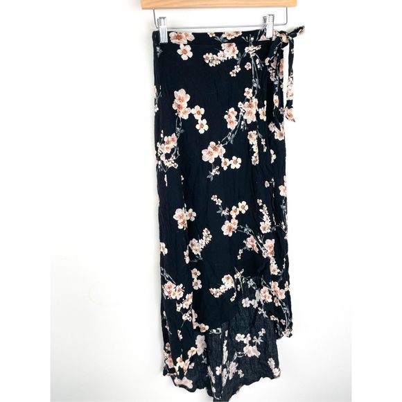 American Eagle Outfitters Hi Lo Floral Wrap Maxi Skirt Sz XS - Picture 3 of 10